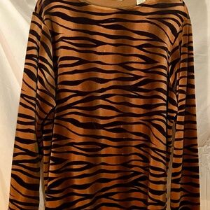 Sassy Tiger Striped Velour Top